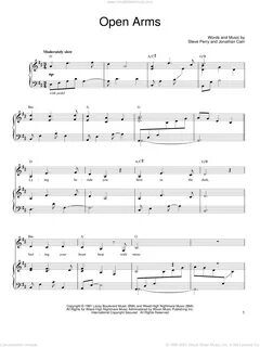 Journey - Open Arms sheet music for voice, piano or guitar (