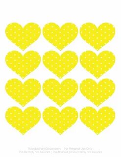 Etiquetas. Corazón amarillo. Corazones imprimibles, Corazone