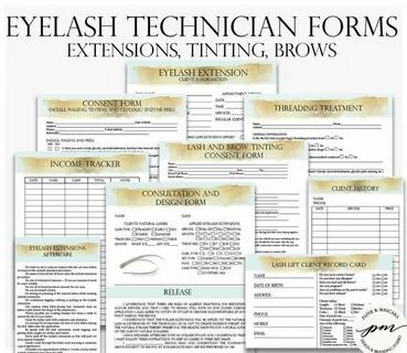 Eyelash Extensions Technician Forms, Printable Client Form, 
