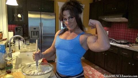 Female Muscle Movies - A scissor session with Musclebunny pa