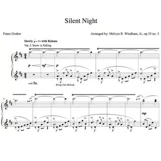 Silent Night (Sheet Music for Piano) - Melkim Publishing