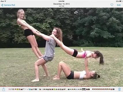 Awesome 4 person stunt! Partner yoga poses, Yoga challenge p