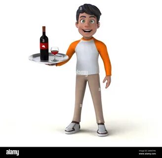 Fun 3D cartoon Asian teenager Stock Photo - Alamy