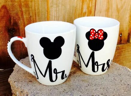 Mr.+and+Mrs.+his+and+hers+Mickey+and+Minnie+coffee+by+MakeLo