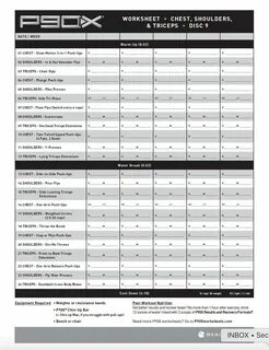 Free P90X Workout Sheets PDF Download Here Workout sheets, P