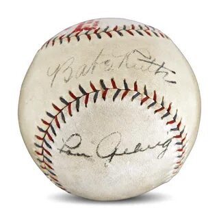 Lot Detail - Babe Ruth and Lou Gehrig Dual Signed 1926-27 Ba