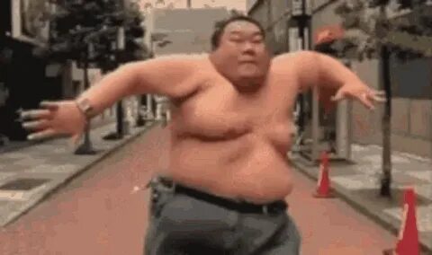 Funny Fat Guy Bounce GIF - Funny Fat Guy Bounce Run - Discov