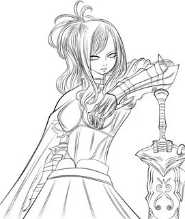 Erza lineart by Splincide on DeviantArt Anime lineart, Color