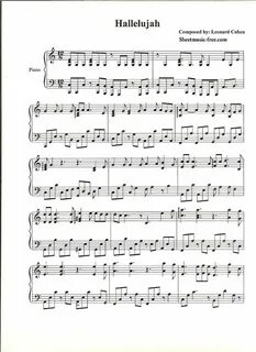 Hallelujah Piano Sheet Music Leonard Cohen Piano sheet music