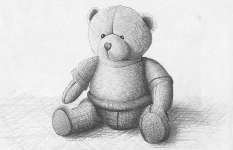 Learn to Draw 13 - Cross hatching a teddy bear - Art by Nola