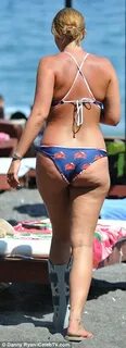 Ferne McCann shows off fuller figure in bikini in Santorini 