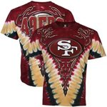 Men's Majestic Scarlet San Francisco 49ers V Tie-Dye T-Shirt