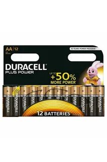 Duracell MN1500 Plus Power AA Size Batteries-Pack of 12 Pack
