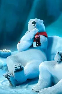 Polar bear drinking Coca-Cola iPhone X 8,7,6,5,4,3GS wallpap