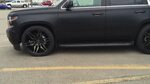 Satin Black Wrapped Lowered 2016 Tahoe on 24's - YouTube