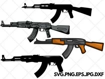 Ак 47 Svg ak47 пулемет Калашников Gun Vector AK47 Etsy