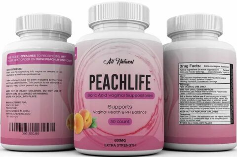 Peachlife Boric Acid Suppositories in Vegetable Capsules - U