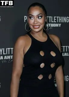 La La Anthony Shows Her Nude Tits in a See-Through Dress at 