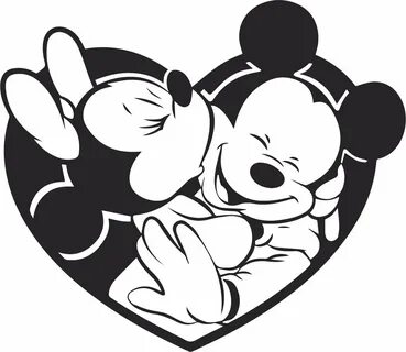 Mickey Minnie Hug Kisses Heart Cartoon Customized Wall Decal