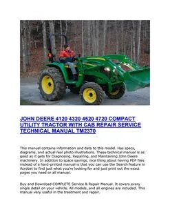 Business & Industrial John Deere 4520 Tractor Operators Manu