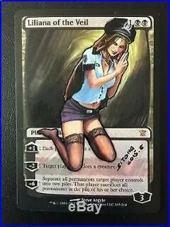 Magic The Gathering Liliana " Mtg Altered Art Hand Painted L