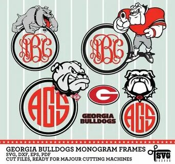 Georgia Bulldogs Heart Monogram Svg - Layered SVG Cut File -