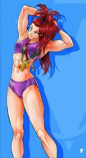 Hot Muscular Waifus - Captain Mizuki colored by Jonathan Vir