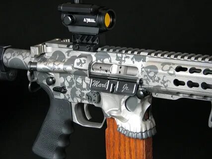 Custom Built AR Pistol with Buried in Skulls JAWSARMS.com