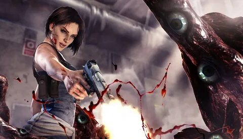 Jill Valentine Blood Gun Monster Resident Evil Wallpaper - R