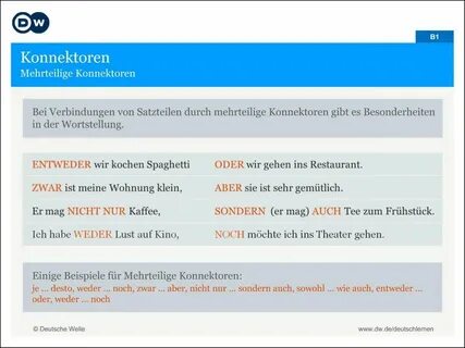 Deutsche Grammatik: Konnektoren German grammar, Education, G