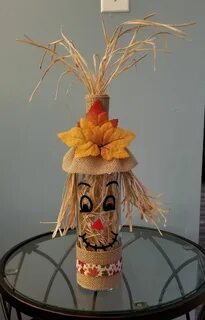 Scarecrow wine bottle Diy scarecrow, Fall decor diy, Scarecr