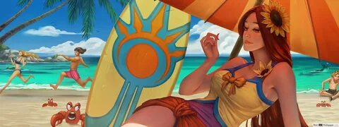 LOL) League of Legends : Pool Party Leona HD wallpaper downl