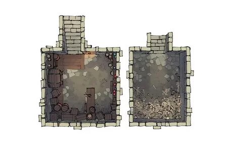 Sinister Cabin battle map - Basements 2-Minute Tabletop