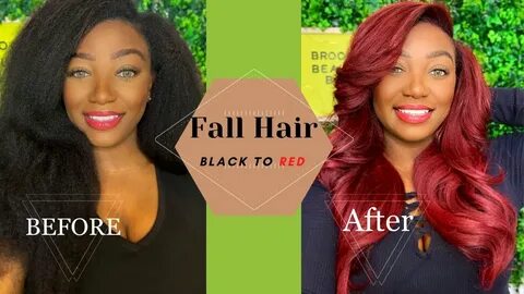 BLACK to RED FALL HAIR COLOR KNAPPY HAIR EXTENSIONS - YouTub
