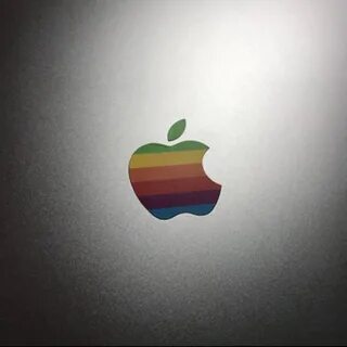 80s' Retro Apple Rainbow Logo Protect Sticker Macbook Pro Et