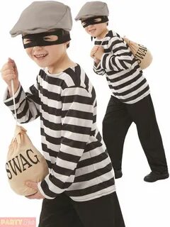 £ 8.95 GBP - Boys Girls Burglar Costume Childs Robber Fancy 