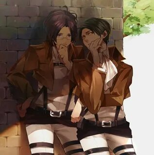 levi and hange zoe (shingeki no kyojin) drawn by kururi Danb