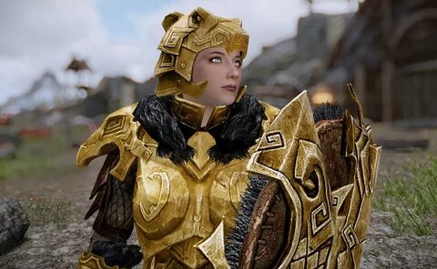 Nordic Gold Carved Armor Light and Heavy for Frostfall at Sk