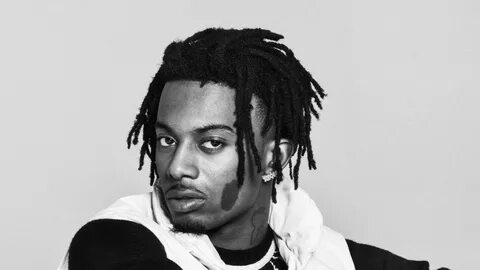 black and white photo of playboi carti in white background h