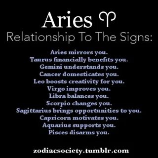 Aries Relationship to the signs Aries and aquarius, Aquarius