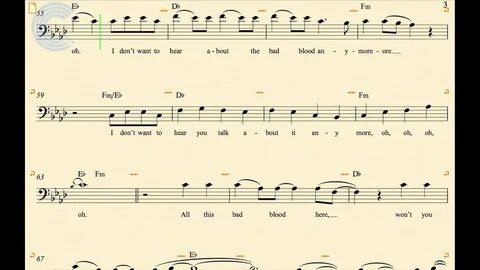 Trombone - Bad Blood - Bastille - Sheet Music, Chords, & Voc