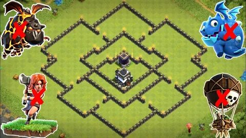 Best Unbeatable Base Th9 With Link Anti 2 Stars Hybrid Town 