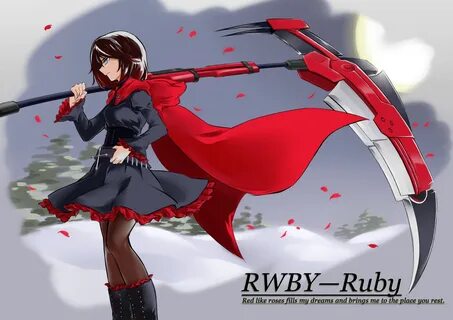 petals ruby rose rwby scythe weapon konachan.net - Konachan.