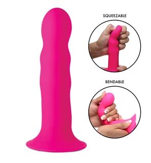Squeezable Wavy Dildo - Pink: Sex Toy Distributing