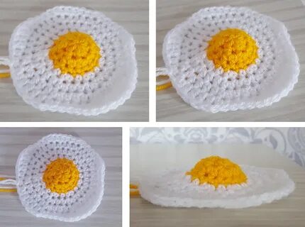 Free Fried Egg Crochet Pattern Crochet fruit, Easter crochet