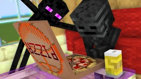 Monster School : WITHER SKELETON LIFE - ENDERMAN AND PIZZA C