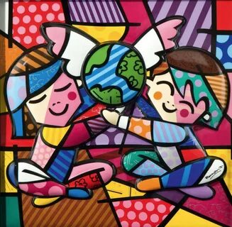 Figurines Romero Britto word art HAPPY Collectibles inreads.