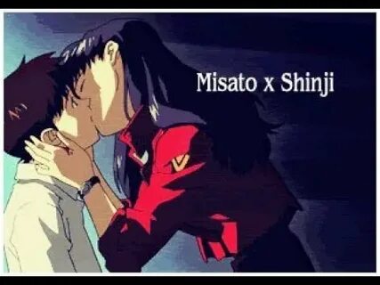 EVANGELION Misato Katsuragi kisses Shinji Евангелион Синдзи 