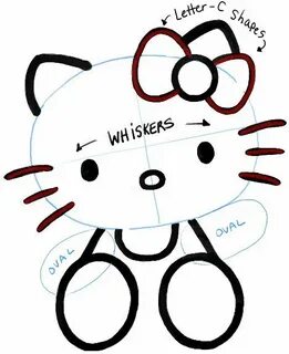 How to Draw Hello Kitty Sitting with Simple Steps for Kids a