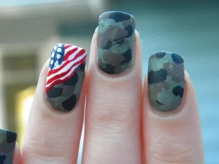 Red White & Blue Beauty Inspo Army nails, Camouflage nails, 